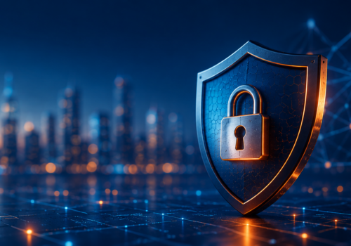 Professional cyber security header image showing secure cloud systems, authentication and business technology protection for Cyber Essentials 2026.