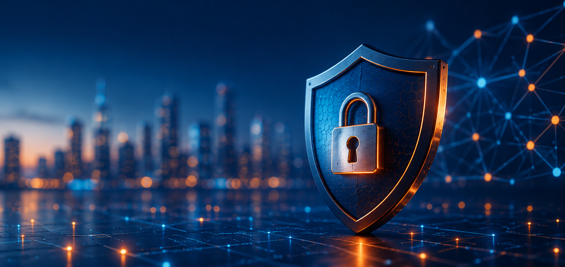 Professional cyber security header image showing secure cloud systems, authentication and business technology protection for Cyber Essentials 2026.