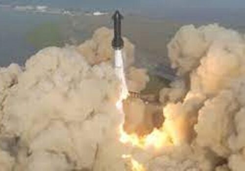 Space x rocket on take off