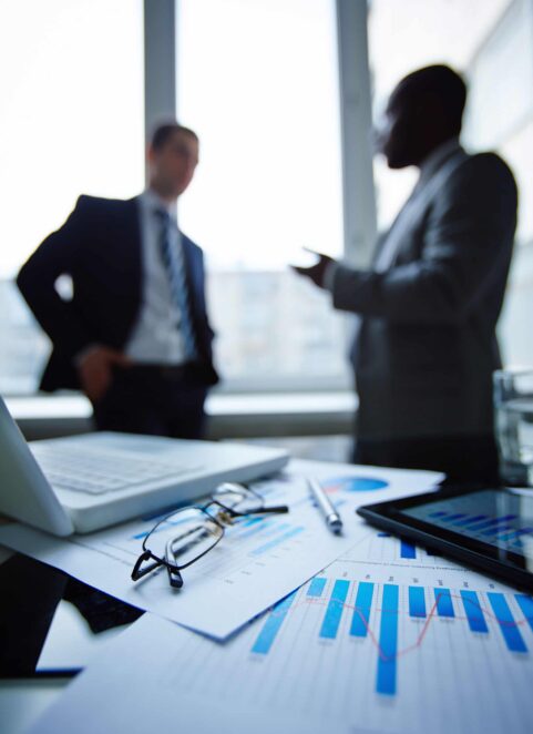 Men talking in a business meeting